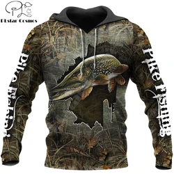 Sudadera estampado 3D de lucio – Ropa para pesca deportiva