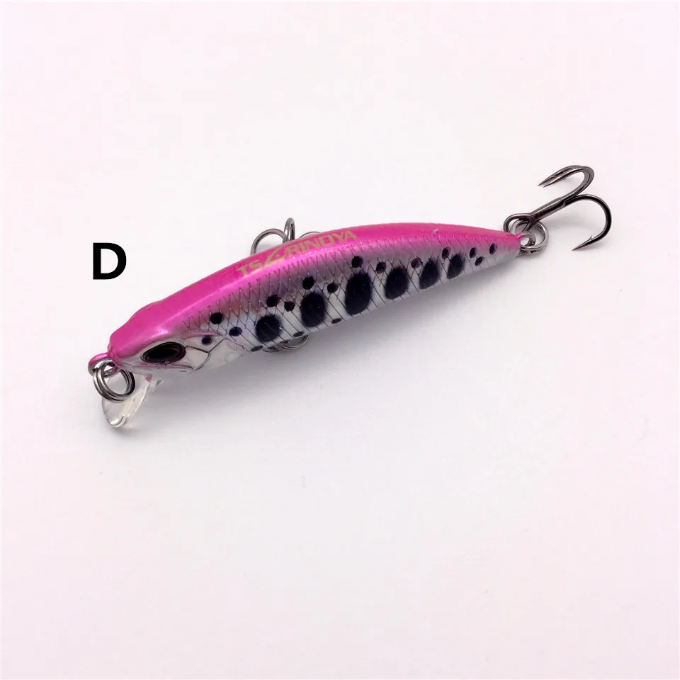 TSURINOYA DW63 cebo duro de 50mm y 5g, Señuelos de Pesca, Minnow, anzuelo triple, cebo Artificial - imagen 5