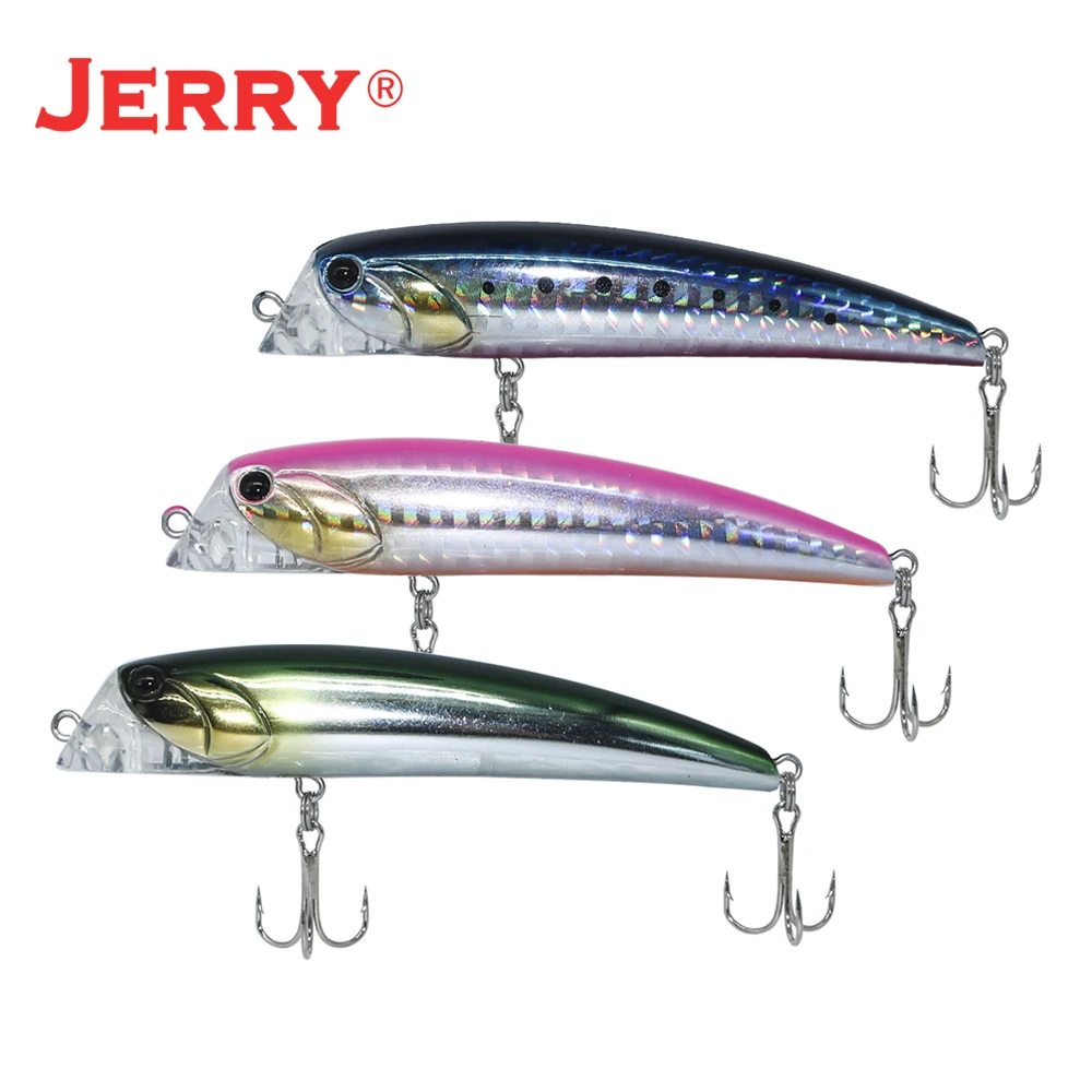Señuelos de Pesca de Mar Jerry Dominator 90S 13g Jerk Minnow, cebos duros flotantes de fundición larga, aparejos de pesca artificiales de lubina - imagen 5