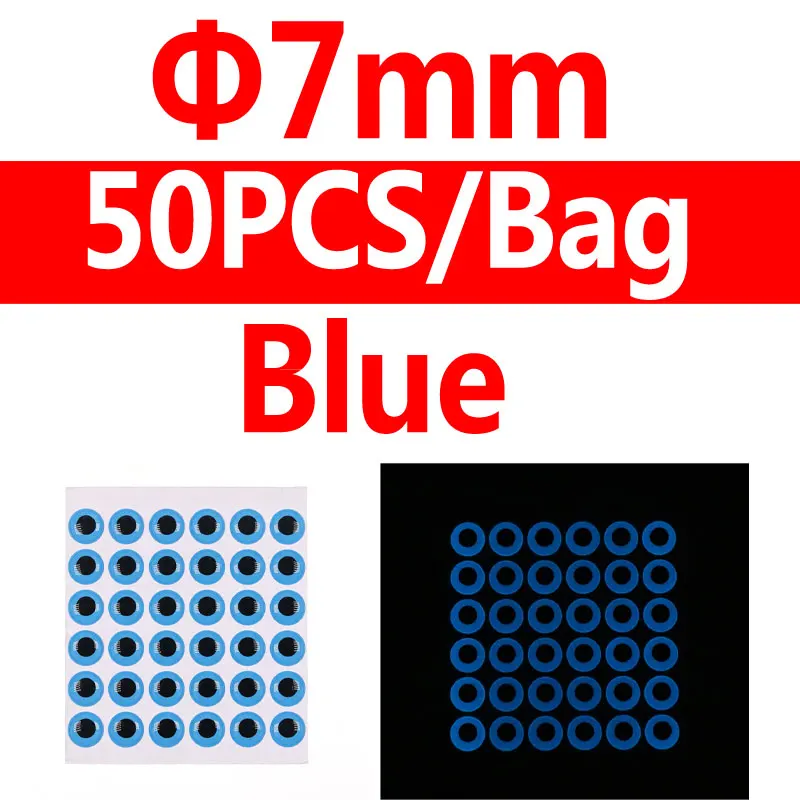 7mm blue 50pcs