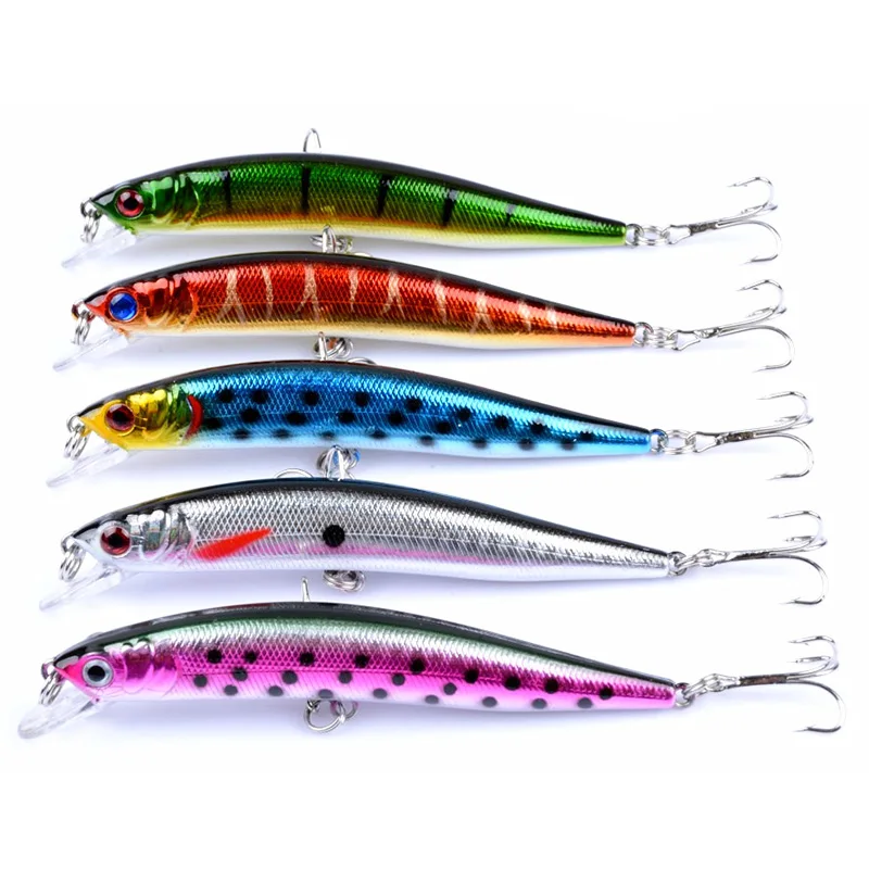 Señuelo de pesca flotante Minnow Wobbler, cebo duro Artificial de plástico Isca, Swimbait Crankbait, aparejos de anzuelos triples, 10cm, 8,5g, 1 unidad - imagen 2