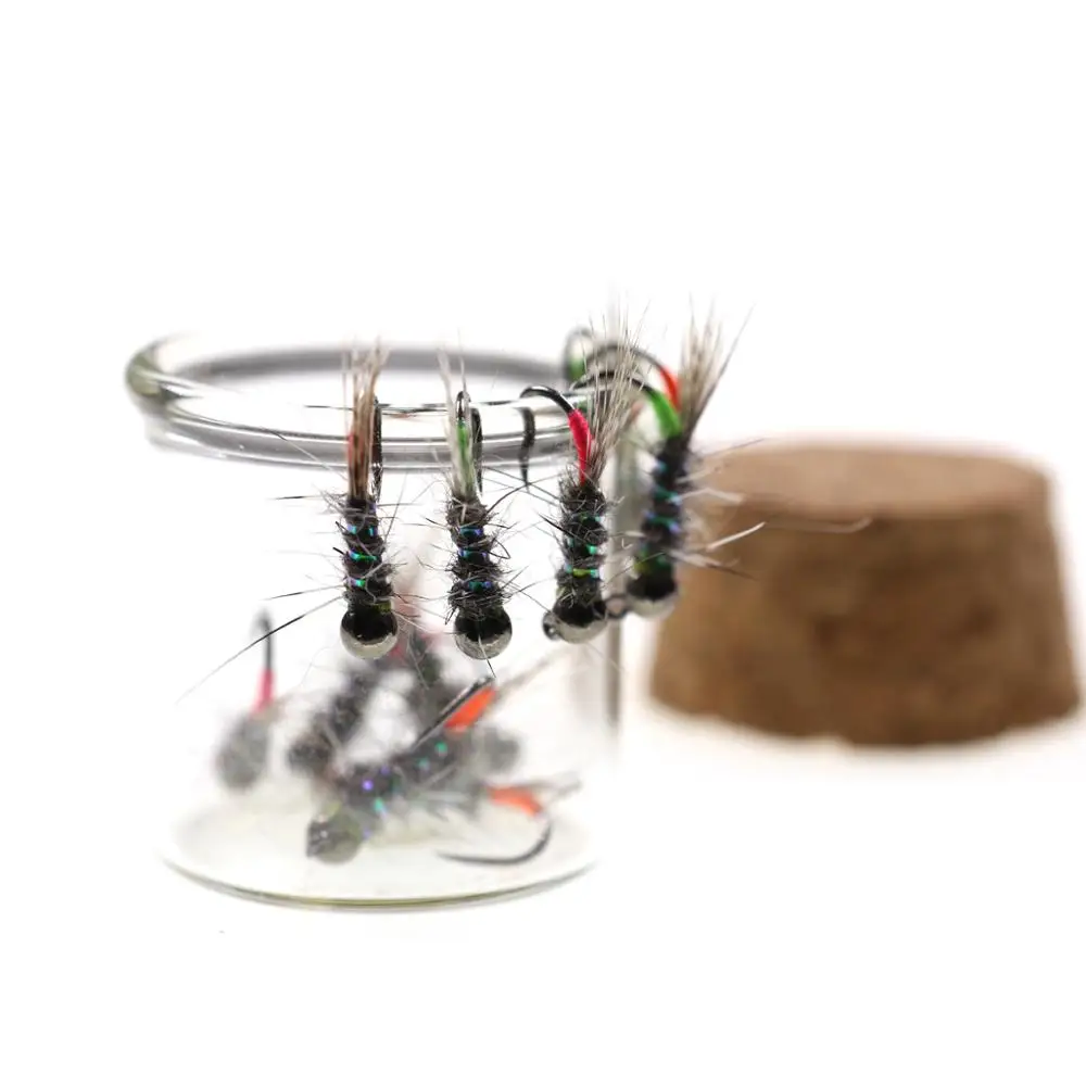 Wifreo 6 uds pesca de trucha Euro Ninfa mosca tungsteno Beadhead Jig mosca hundimiento rápido moscas de pesca - imagen 5