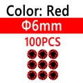 100pcs 6mm Red