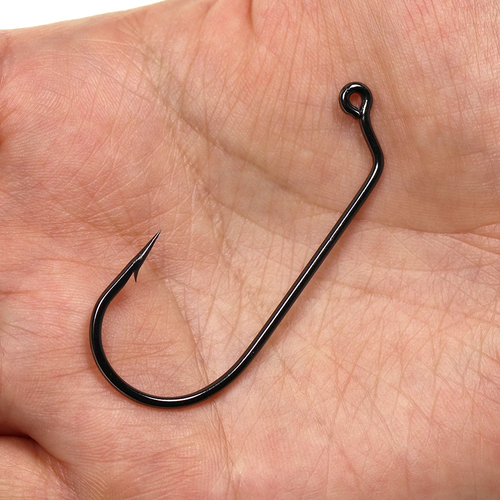 Bimoo-anzuelo de acero con alto contenido de carbono, gancho de plantilla de 60 grados, grueso, para agua salada y dulce, 1 # - 6/0 #, 20 unidades - imagen 5