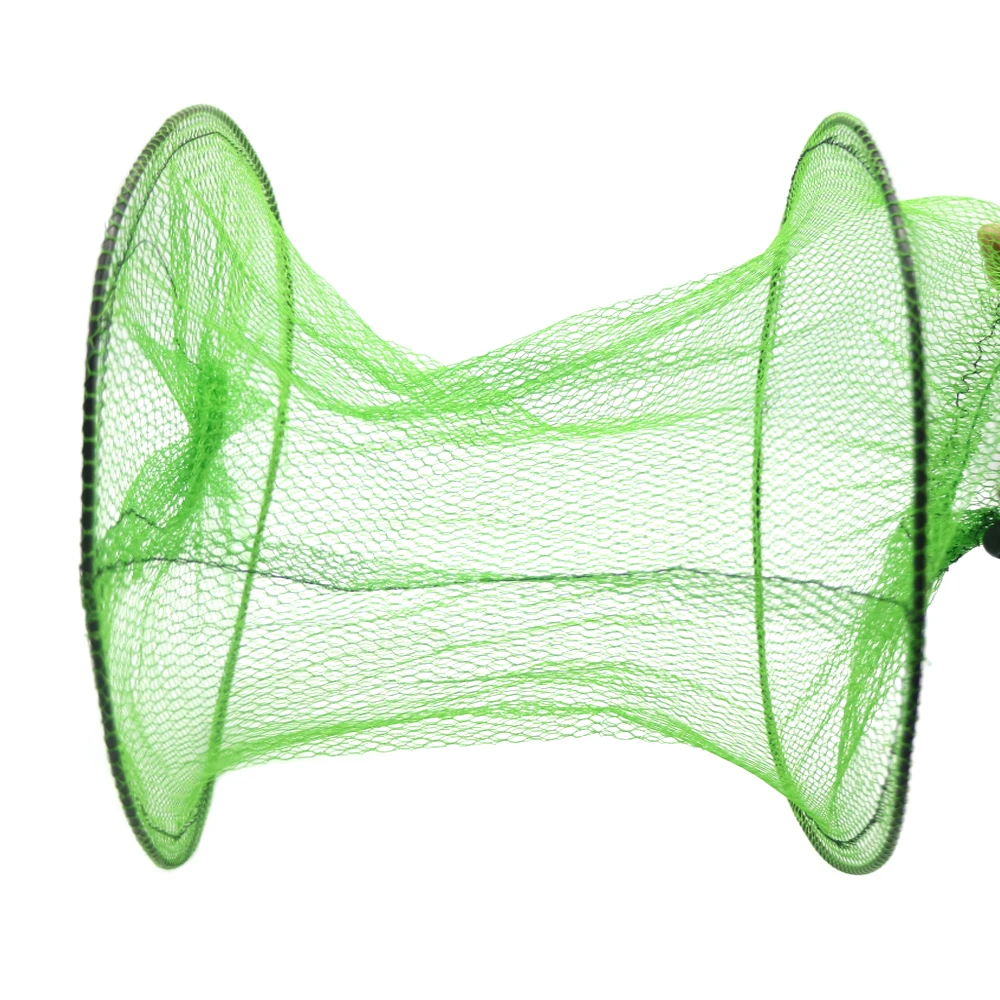 Red de pesca portátil de 2 capas, jaula de malla fundida, Red de trampa de pesca plegable, aparejo de 50x30cm - imagen 2