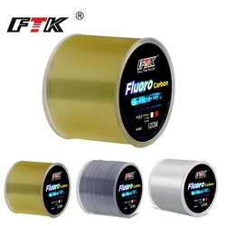 FTK-sedal de pesca de fluorocarbono de 120m, línea de revestimiento de fibra de carbono japonesa de 0,2mm-0,6mm, 7,15LB-45LB, accesorios de pesca súper fuertes