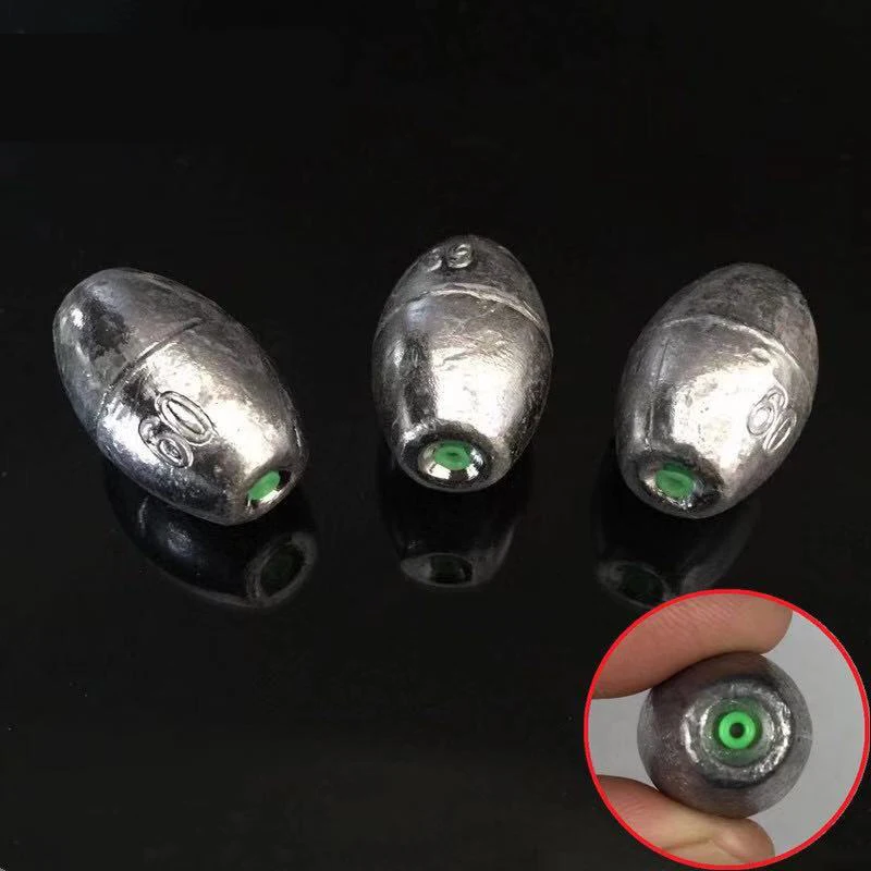 Plomo de plomo de alta calidad, 10g-100g, aparejo de pesca con forma de oliva, plomos de pesca, peso de plomo, tiro dividido, cebo que se hunde, aparejos de anzuelo - imagen 4