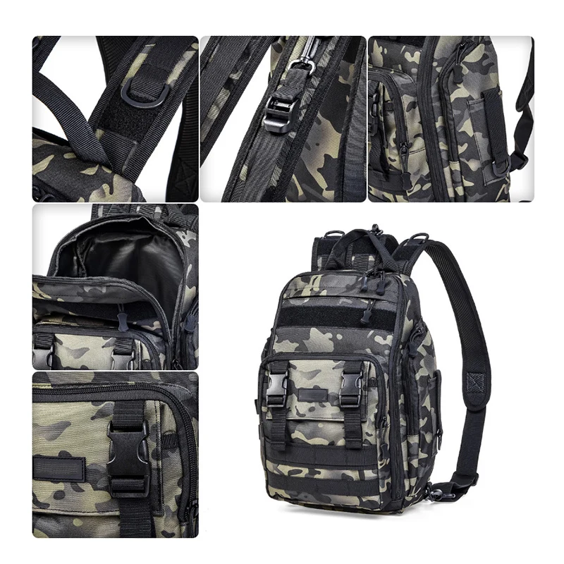 Bolso de pecho de gran capacidad para deportes al aire libre, bolsa de mensajero de poste Luya, bolso de cintura multifuncional de hombro doble individual X591G - imagen 5