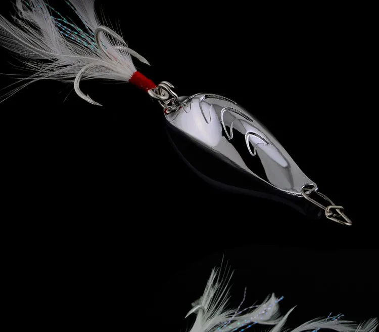 Señuelo de cuchara de pesca, cebo de hidromasaje para vaina de hidromasaje, arco grande, Metal Artificial, señuelos de fundición larga, 10g/15g/20g, anzuelo de 4 veces - imagen 5