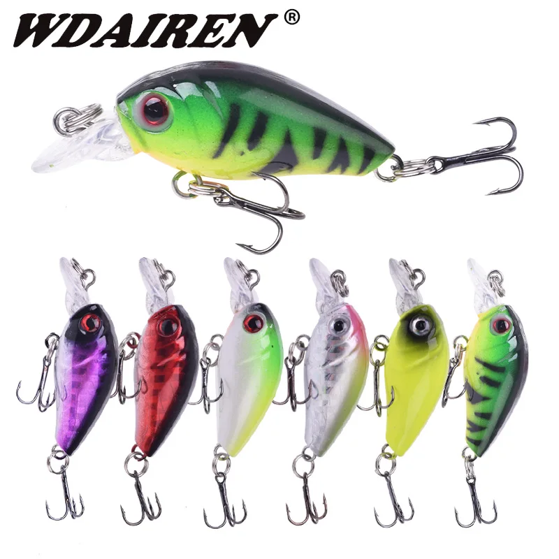 Señuelo de pesca de manivela, cebo duro Artificial, Swimbait, Crankbait con gancho triple para carpa, aparejos de lubina, 4,5 cm, 4g, 1 unidad - imagen 2