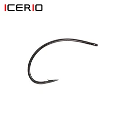 ICERIO-ganchos de púas de curva continua, ganchos de ojo recto, gancho de atado de moscas secas, Caddis, emergentes, Klinkhammer, 30 Uds.