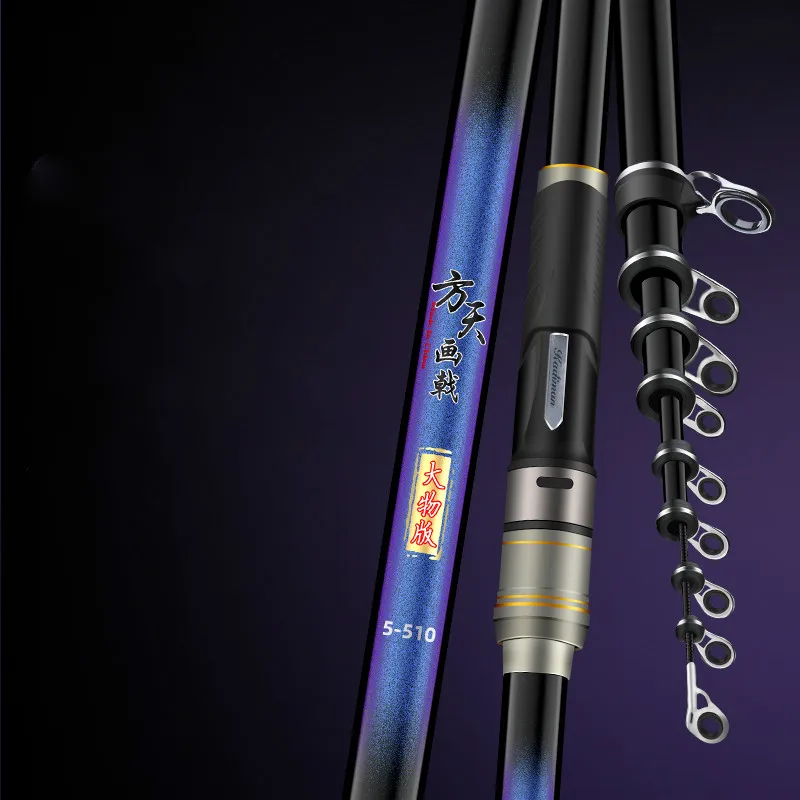Caña de pescar telescópica de fibra de carbono, caña de pescar telescópica de sección larga, 3,1 M, 4,1 M, 5,1 M, 6,1 M, 5 # - imagen 4