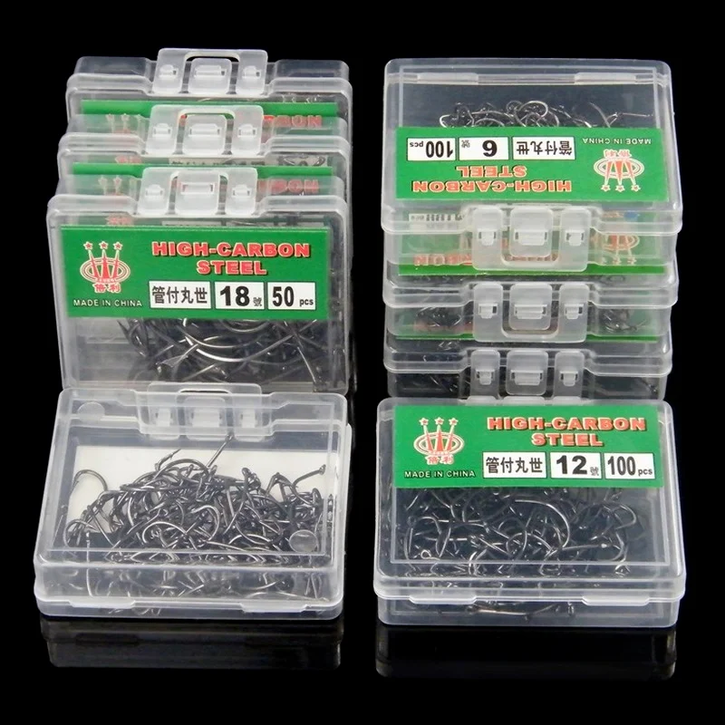 Juego de anzuelos de acero al carbono para pesca, conjunto de anzuelos para pesca de mar, accesorios de pesca, 1 caja - imagen 3