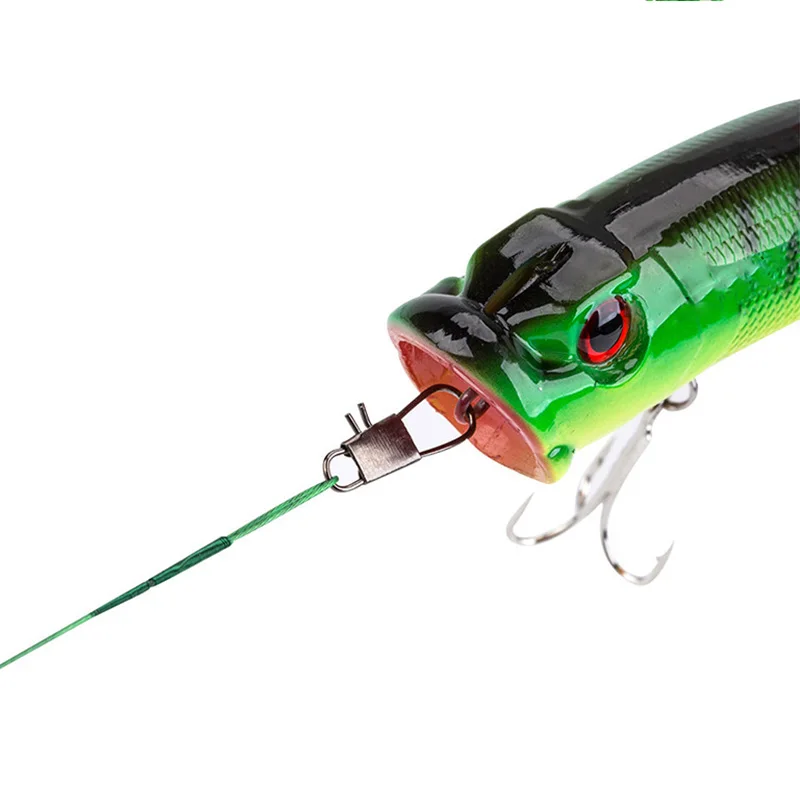 Correa de pesca de alambre de acero inoxidable con eslabones giratorios de 50lb, núcleo de plomo para señuelos, accesorios para Lucio, 15/20/25cm, 20 unidades - imagen 3