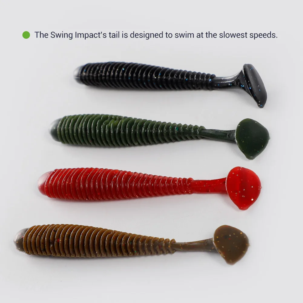 Bassland Shad de vinilo acanalado cola de paleta para jigging - imagen 5
