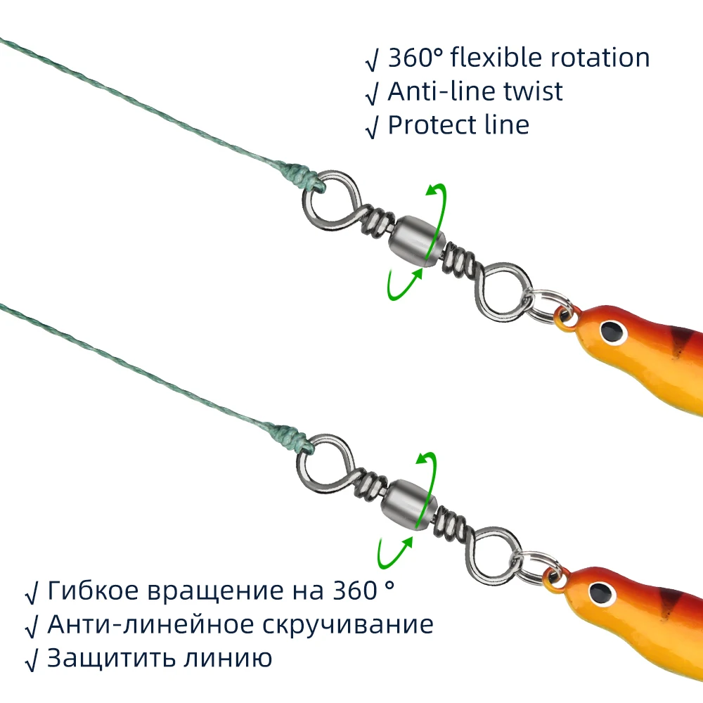 Experiencia de pesca mejorada con un giro anti-línea giratorio de 360 ​​° y un diseño de línea de protección