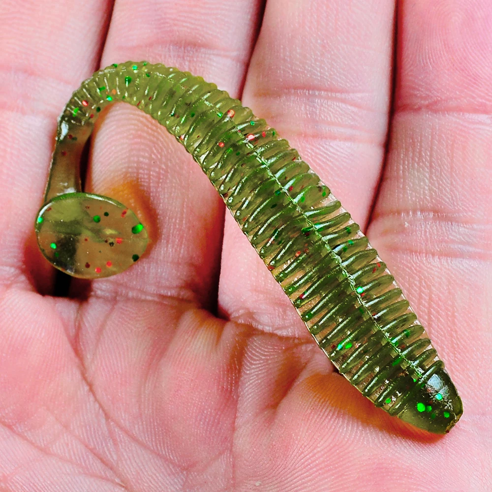 Señuelo de Pesca de gusanos blandos, anzuelo Wobblers 9cm 3g, cebo Artificial de silicona, aparejos de Pesca de lubina, 10 unids/lote - imagen 4