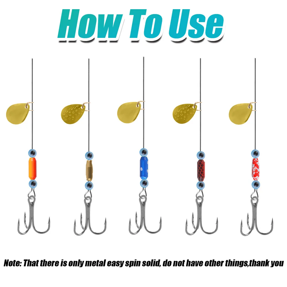 300 Uds. De horquilla de pesca, Spinner giratorio fácil, cuchillas de cuchara de pesca con horquilla de latón, Spinnerbait plateado/dorado, accesorios de Señuelos de Pesca - imagen 3