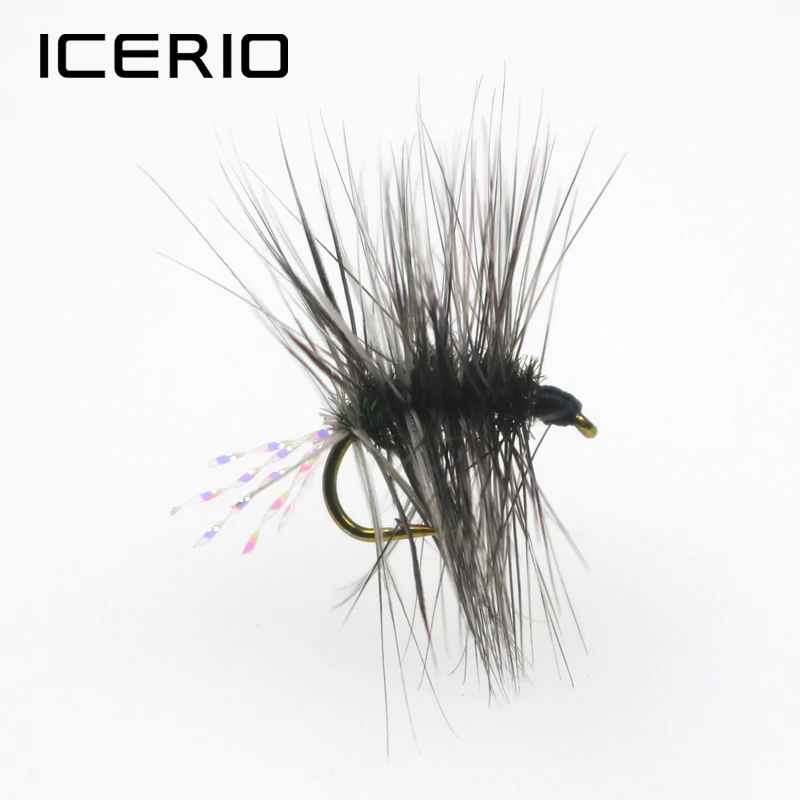 ICERIO-señuelo de pesca con mosca de trucha seca, de pesca con cebo Gnat de Griffith #12, 8 Uds. - imagen 3