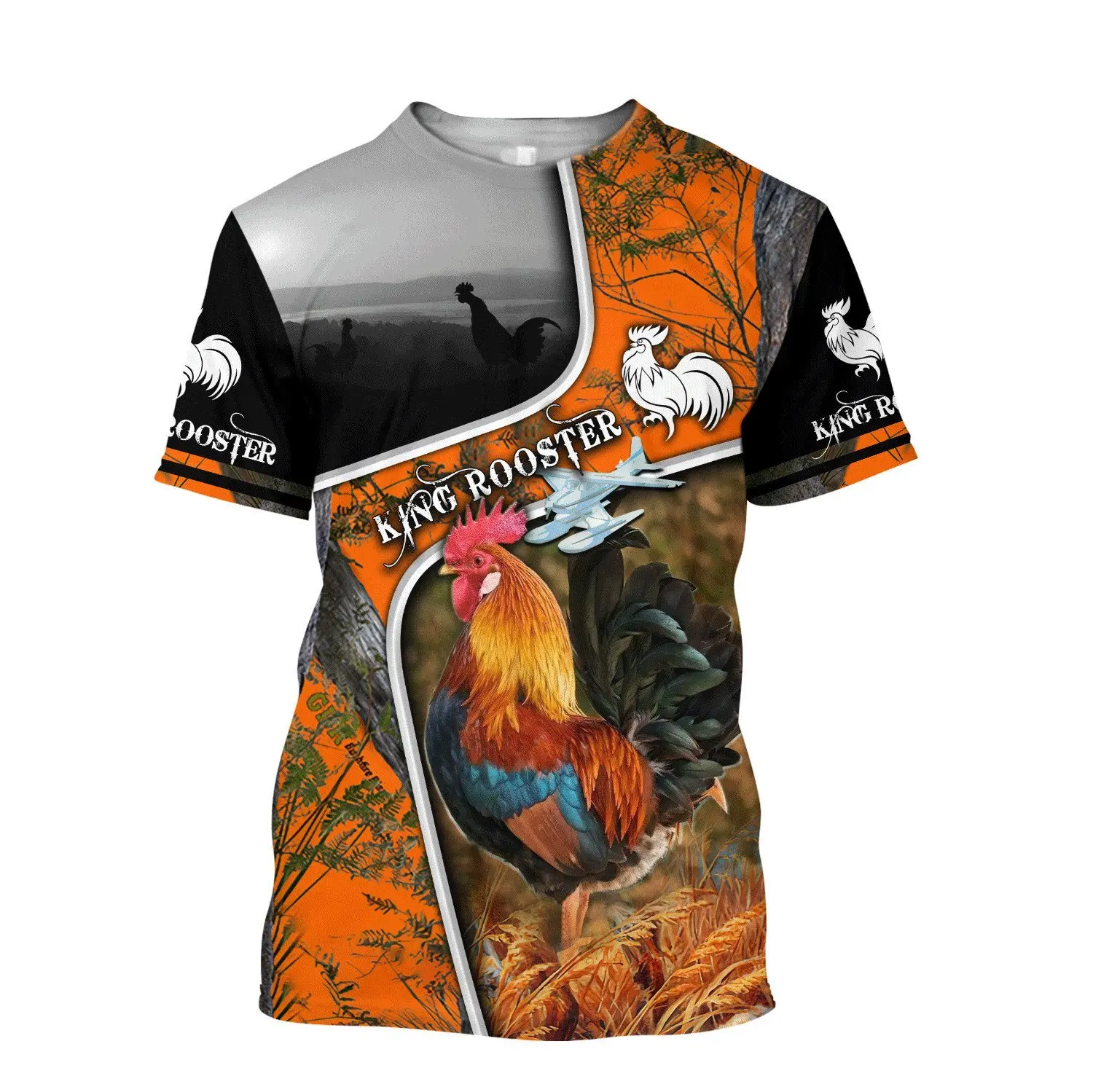 Camiseta Hipster de verano 2025 para hombre, camiseta de manga corta con estampado 3D de caza de gallo hermoso, camisetas informales Unisex TX0172 - imagen 4