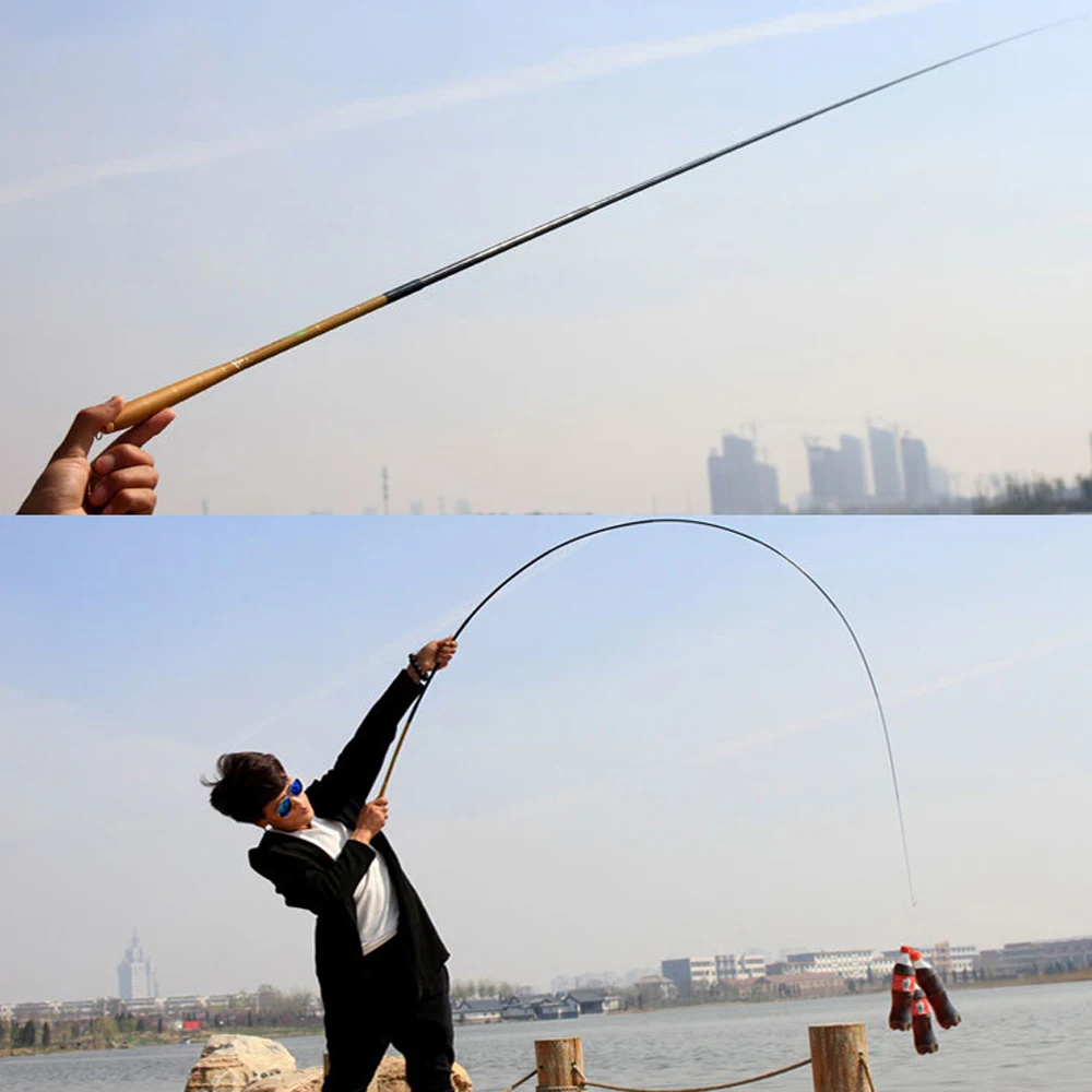Caña de pescar telescópica de fibra de carbono ultraligera, Mini caña de pescar portátil de 1,8-6,3 M - imagen 3