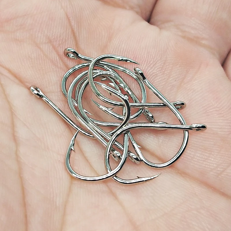 POETRYYI-anzuelos de pesca de acero al carbono, 100 unids/lote, #3/#4/#5/#6/#7/#8/#9/#10/#11/#12, con púas accesorios de pesca de carpa - imagen 4