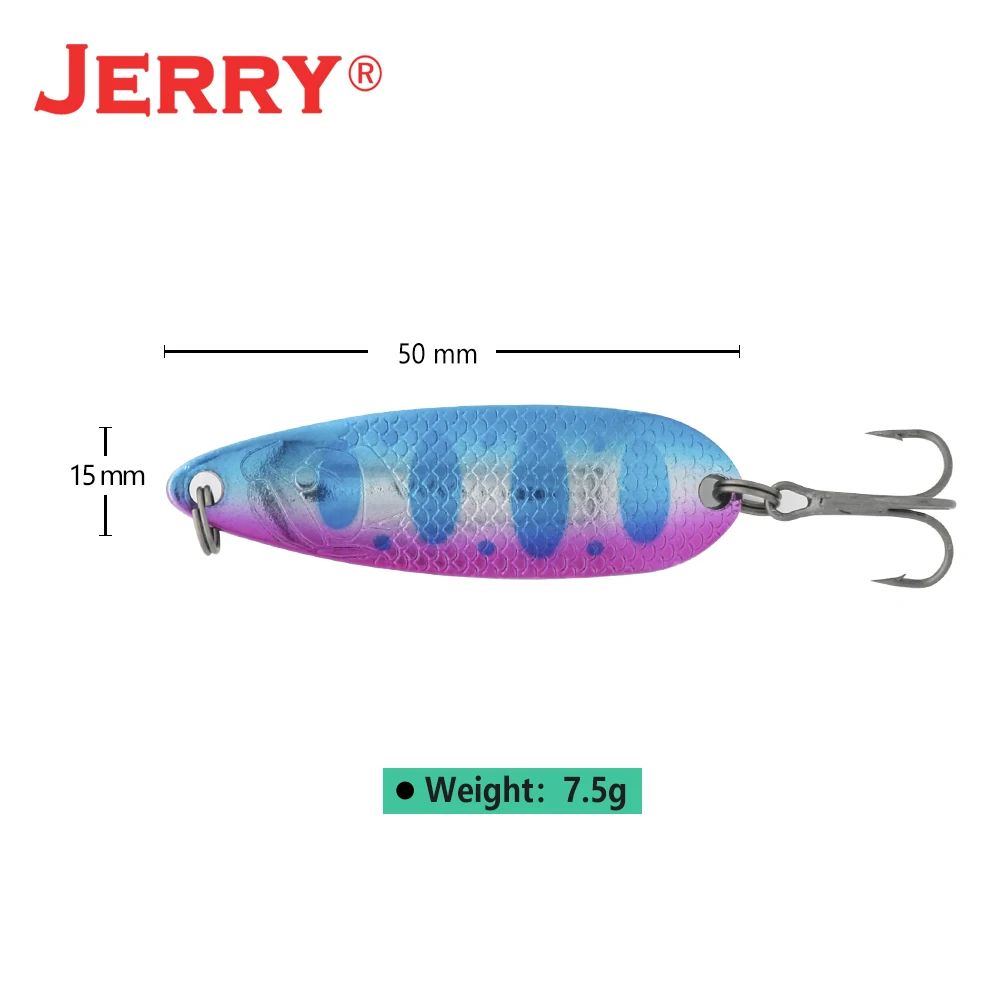 Jerry Perseus-Juego de Señuelos de Pesca, Set de 5 piezas, 7,5g, cuchara para curricán, trucha, Lucio, salmón