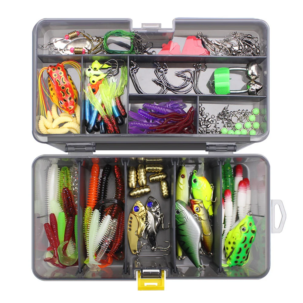 Juego de Señuelos de Pesca múltiples Wobblers, Kit de Señuelos blandos de colores mezclados, cebo duro Artificial, plantilla de Metal para pececillos, cuchara, aparejos de pesca Crankbait - imagen 4