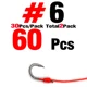 Hook size 6  60Pcs