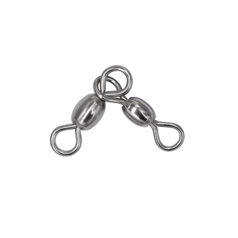 100 Uds. Conector de Pesca giratorio de 3 vías, accesorio de Pesca de carpa de acero inoxidable y cobre, anzuelo a presión, señuelo, anillo, aparejos de Pesca