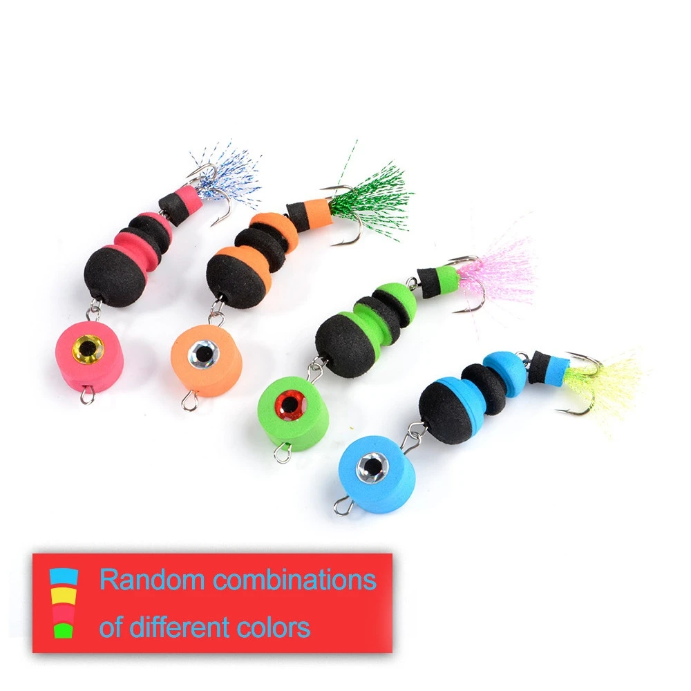 Señuelo de pesca suave, cebo de espuma Swimbait Wobbler, Lucio, pececillo, insectos artificiales, aparejos de pesca, 4 Uds. - imagen 2