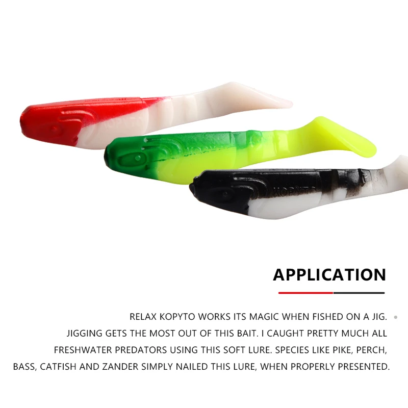 MEREDITH 8,5 cm 6,8 g 8 piezas Juego de 3 aparejos Predator cabezales de plantilla de plástico suave Señuelos de Lucio Señuelos blandos de pesca - imagen 4