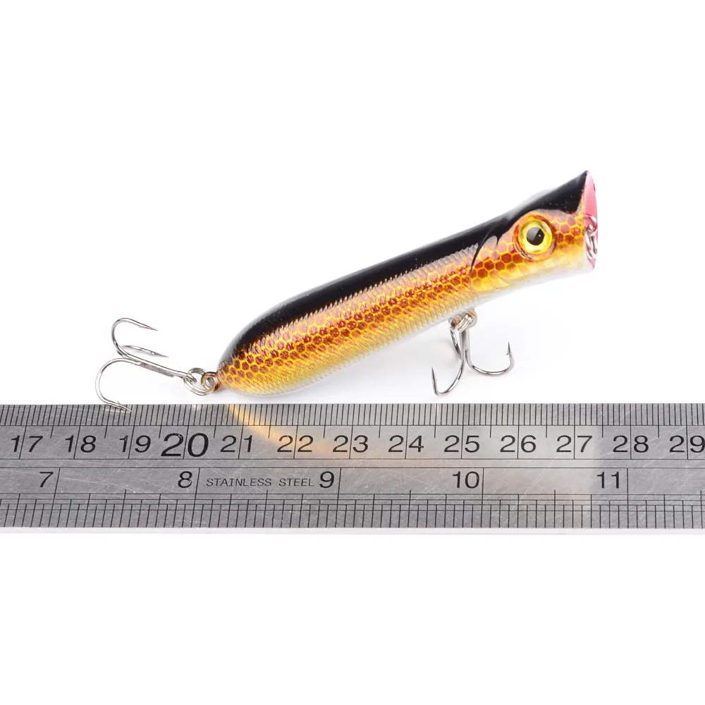 80 mm 12 g 6 #   Anzuelo Popper cebo duro Wobbler señuelo de pesca remolque flotante Artificial pesca en el océano carpa biónica aparejos pesca en el mar - imagen 2