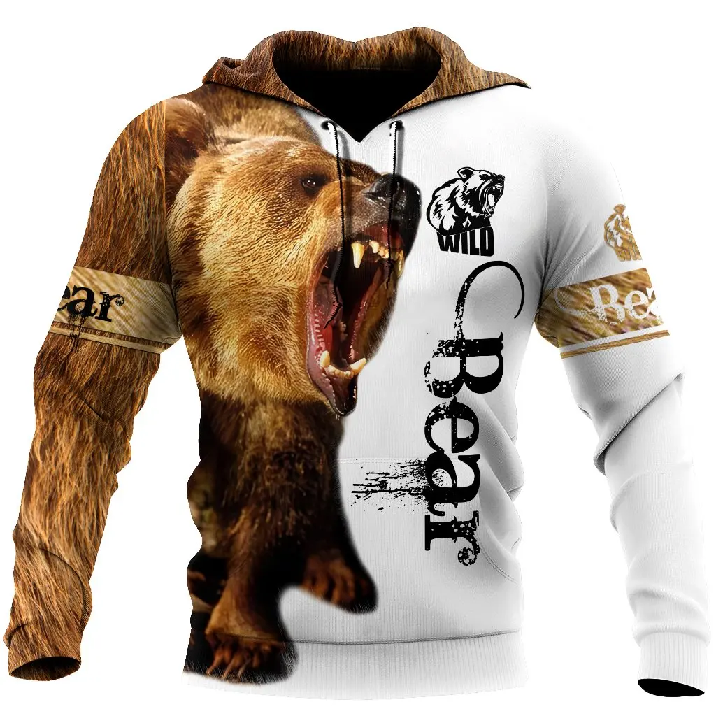 Sudadera 3D de oso para caza y pesca deportiva con cremallera - imagen 5