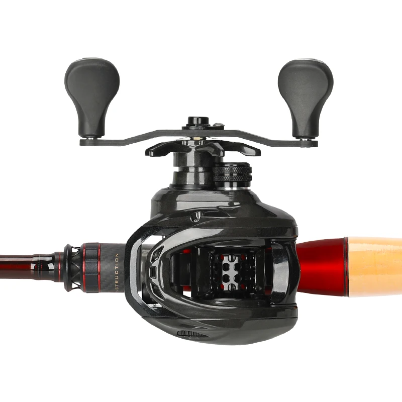 Señuelo de carbono de rueda Distant 12BB, ultraligero, para agua, Baitcast, rueda de alambre de pesca con alarma de fuerza de descarga 6,4: 1, alta velocidad - imagen 5