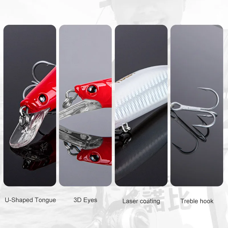 Noeby-Cebo duro artificial para pesca de lubina y Lucio, señuelo de pececillo suspendido, Wobbler flotante, 12cm, 22g, 24g, 13cm, 28g, 30g - imagen 5