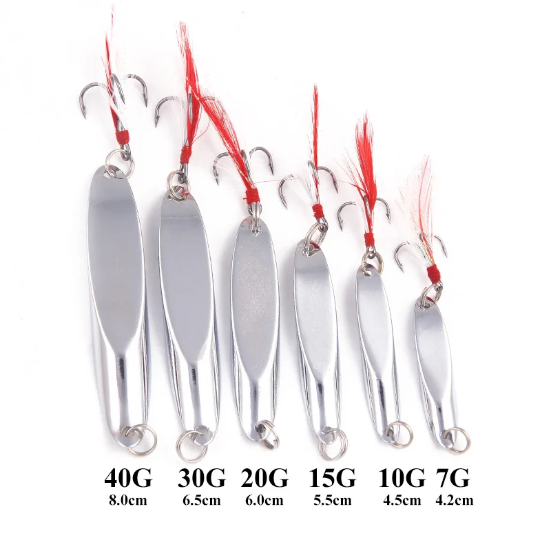 Señuelo de pesca de Metal con lentejuelas luminosas, 7/10/15/20/30/40g, 4,2/4, 5/5, 5/6/6,5/8cm, Woblers, cuchara nocturna, Jigging, cebo duro Artificial - imagen 3