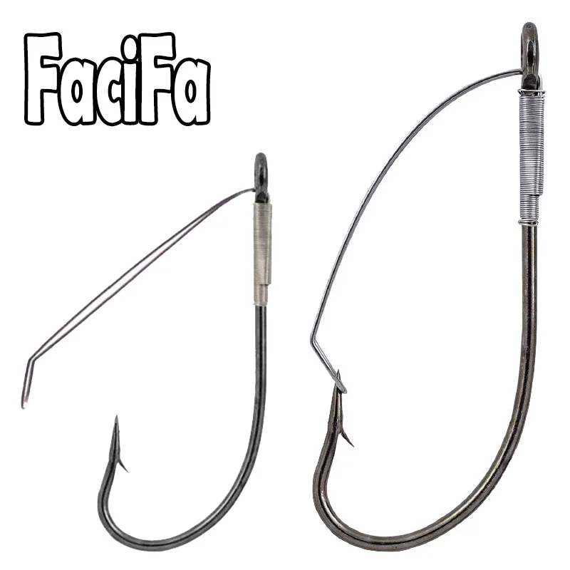 20 piezas anzuelo de pesca con púas sin malezas, anzuelo de aparejo loco, tamaños 6-5/0, anzuelo individual de lubina de acero rico en carbono