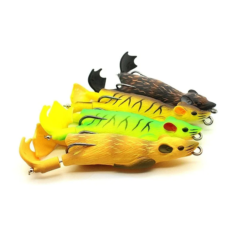 Señuelo de pesca de ratón hélice Whopper Plopper, cebo biónico de 95mm y 11,8g, señuelo de pesca de ratón de simulación, CrankBait suave, señuelo de pececillo - imagen 2