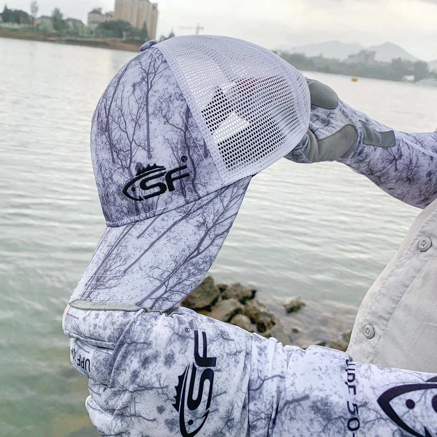 SF sombrero de camionero de pesca con mosca, gorra de béisbol ajustable, Snapback de malla, Unisex, para pesca, senderismo, ciclismo - imagen 5