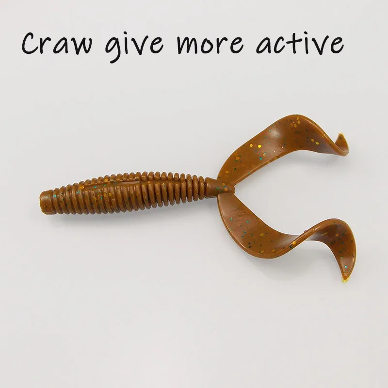 KESFISHING-Señuelos blandos de Pesca, larva de cola doble, 84mm, 12 Uds., señuelo de Jigging, cebo de plástico, aparejos de Pesca, señuelo de trucha - imagen 3