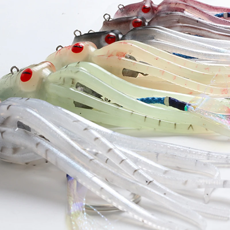 OBSESSION-anzuelo de calamar para pesca vertical, cebo suave de 60g, UV, luminoso, lento hundimiento, Jigging - imagen 3