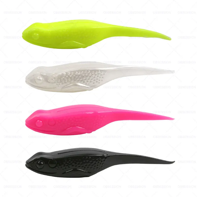 Señuelos de hundimiento de PVC, cebo de silicona suave para pesca en el mar, Swimbait Wobblers con gancho de manivela BKK 9003, flotante TPE 12g/14g, 6 uds. - imagen 5
