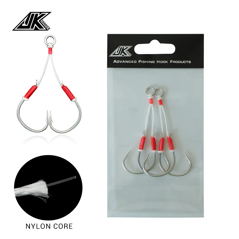 Jigging lento de pesca, anzuelo de asistencia con púas, placa Rron, serie JK, 3/0, 4/0, 5/0, 6/0 - imagen 4