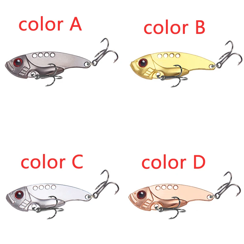 Señuelo falso de pesca reflectante de Metal VIB, cebo duro de lentejuelas biónicas, gafas 3D, aparejos de peces artificiales, cebo duro de cicla, 5,5 cm