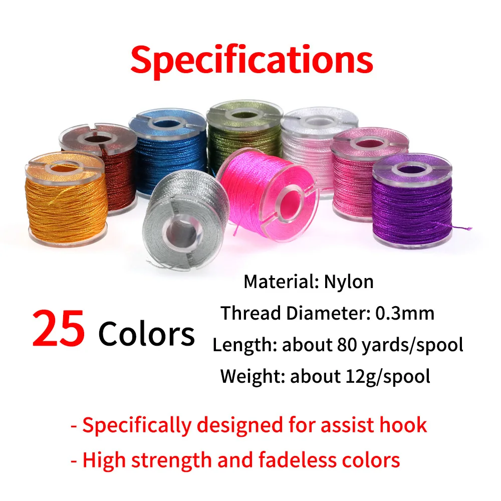 ELLLV 300D 80 yardas 3 hebras hilo de encuadernación para anzuelos de asistencia SlowJigging moscas grandes de agua salada señuelo de pesca anudado a mano - imagen 4
