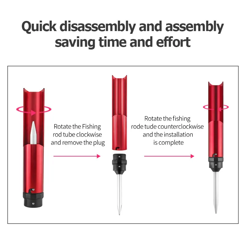 LINNHUE Portable Fishing Pole Holder Aluminum Alloy Detachable Rod Holder Bracket Base Throwing Carp Sea Fishing Rod Accessories - imagen 4