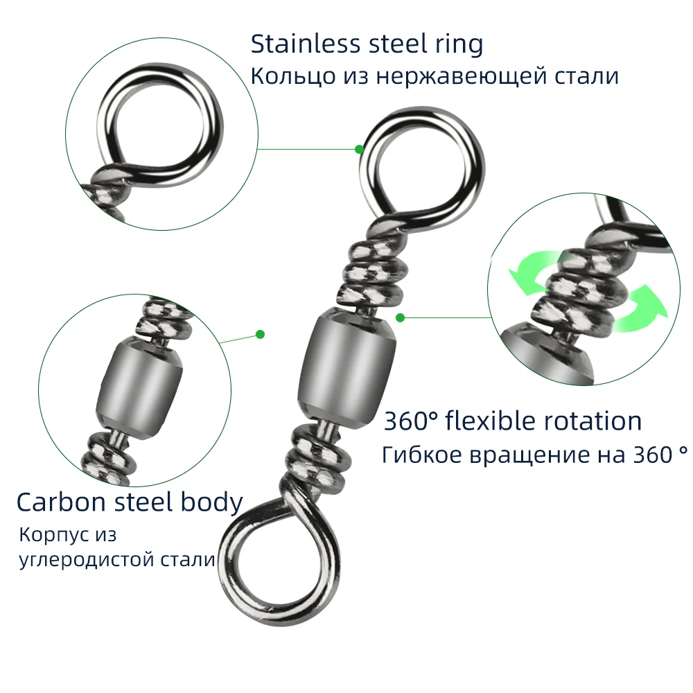 TIANNSII 1000 Uds barril rodamiento rodante giratorio anillo sólido LB señuelos pesca conector de línea de pescado ganchos de pesca accesorios - imagen 3