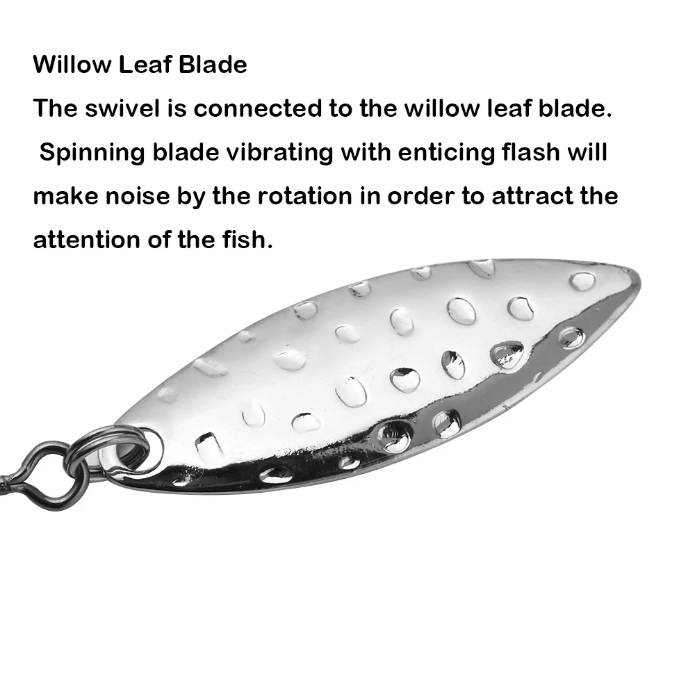 JOHNCOO 3 uds anzuelo con cabeza de anzuelo 7,2g 9,2g 16,4g anzuelos ponderados con hoja de sauce dorada/plateada para Señuelos de Pesca blandos - imagen 4