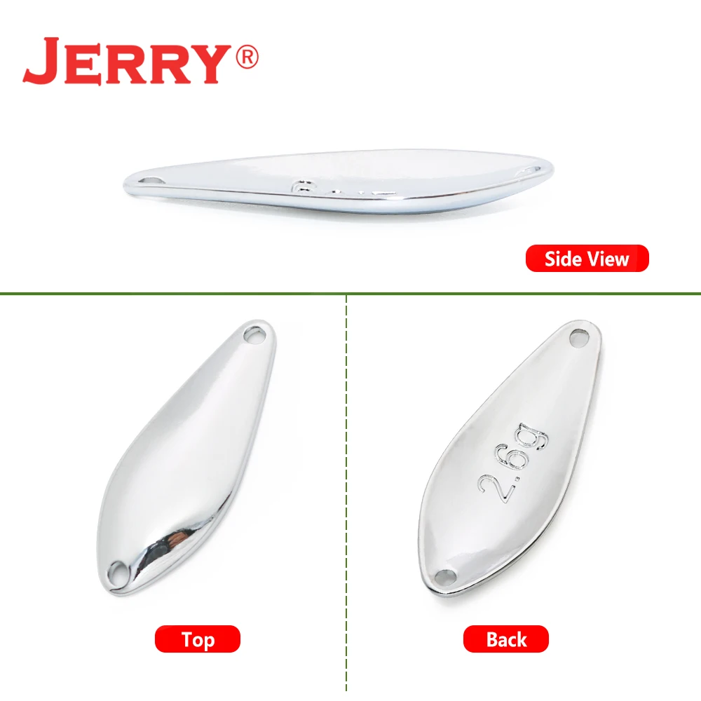 Jerry 2,2g YANN 50 Uds. Señuelo de pesca sin pintar, espacios en blanco, señuelo cuchara de Metal, perca de trucha de latón, aparejos de fundición Wobbler Artificial - imagen 5